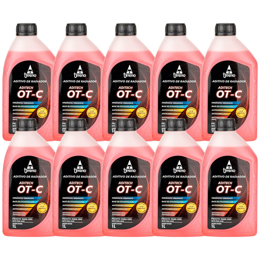 Kit 10 Litros Aditivo Radiador Pronto Para Uso Tirreno Orgânico OT-C Laranja - (1)