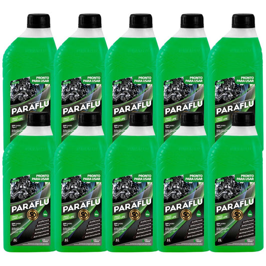 Kit 10 Litros Aditivo Radiador Pronto Para Uso Paraflu Bio Híbrido Verde - (1)