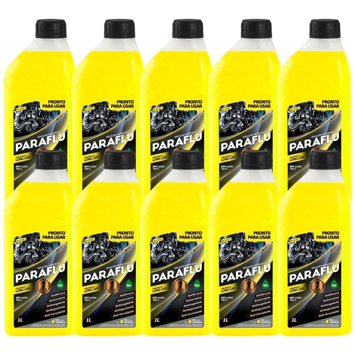 Kit 10 Litros Aditivo Radiador Pronto Para Uso Paraflu Bio Orgânico Amarelo - (1)