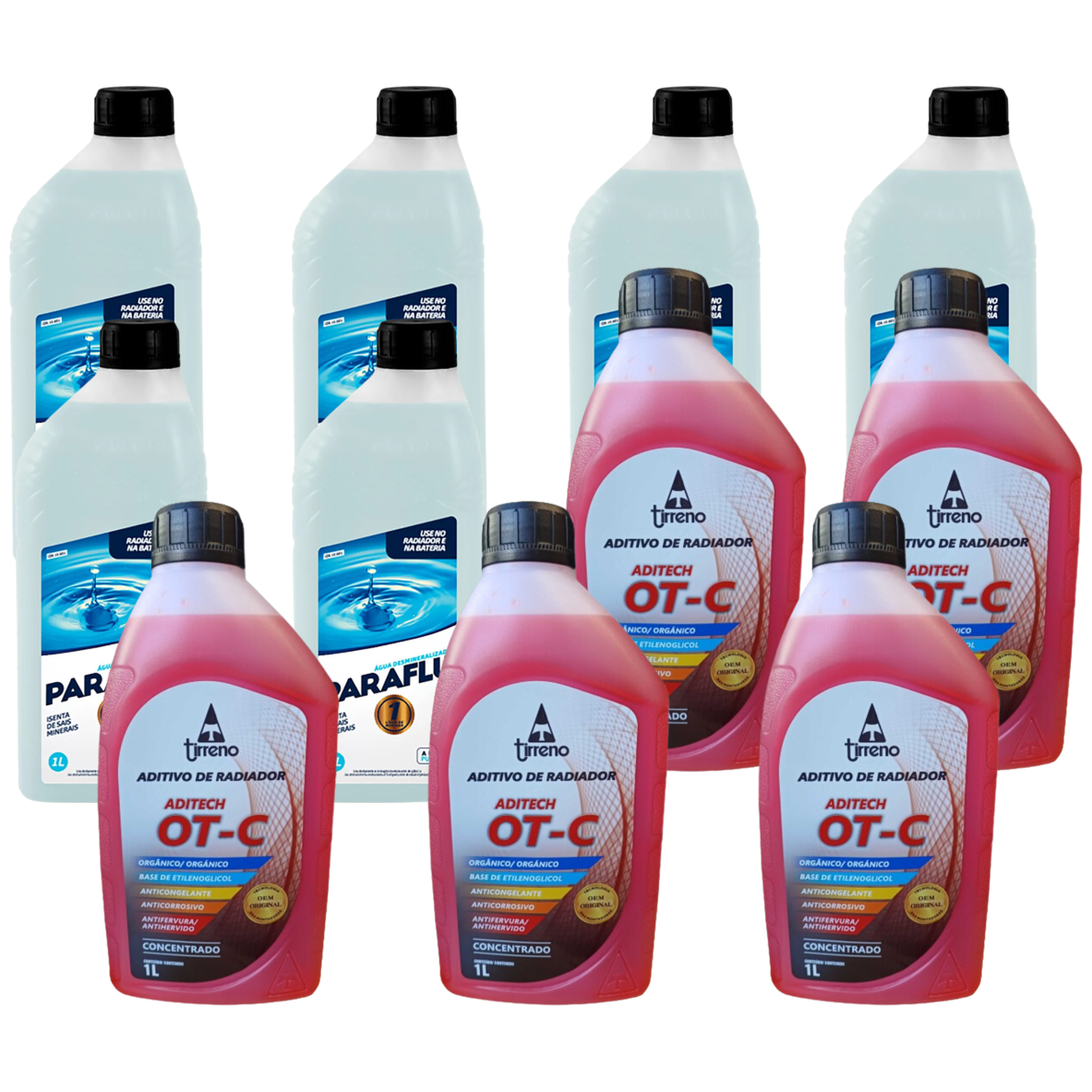 Kit 11 Litros com 5L Aditivo Radiador Laranja + 6L Água - (1)