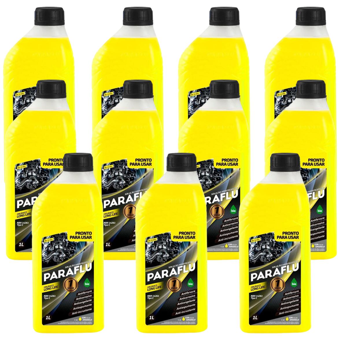 Kit 11 Litros Aditivo Radiador Pronto Para Uso Paraflu Bio Orgânico Amarelo - (1)