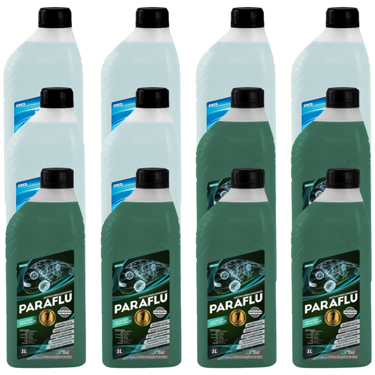 Kit 12 Litros com 6L Aditivo Radiador Verde + 6L Água - (1)