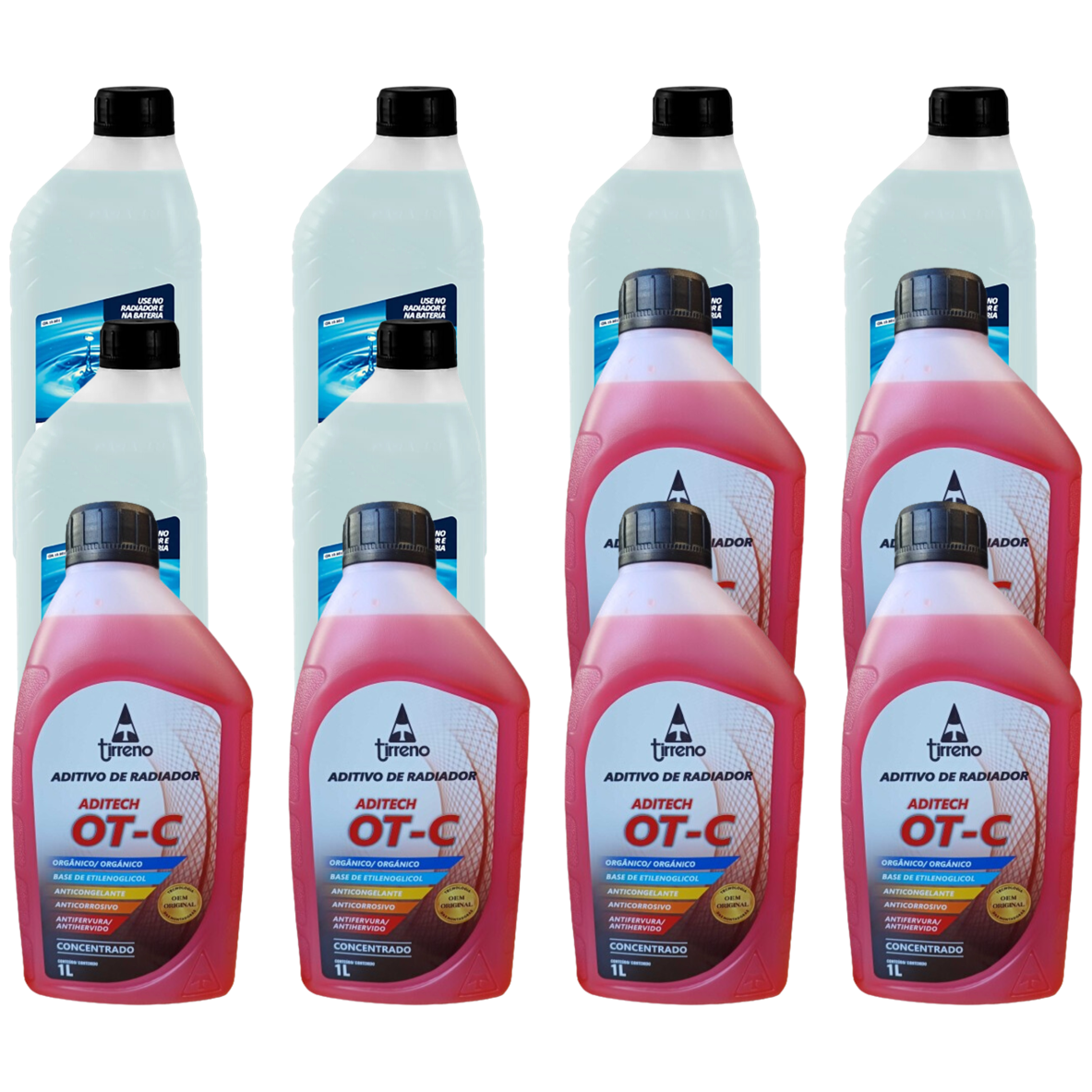 Kit 12 Litros com 6L Aditivo Radiador Laranja + 6L Água - (1)