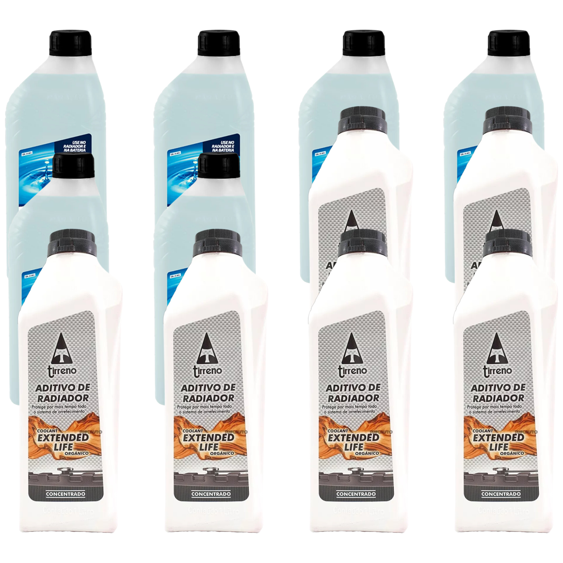 Kit 12 Litros com 6L Aditivo Radiador Laranja + 6L Água - (1)