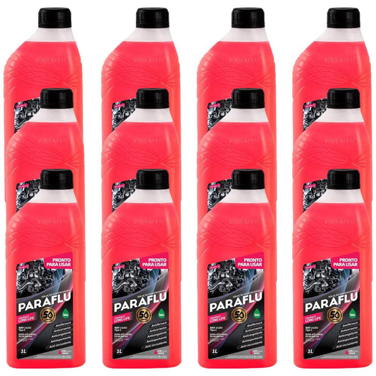 Kit 12 Litros Aditivo Radiador Pronto Para Uso Paraflu Bio Orgânico Rosa - (1)