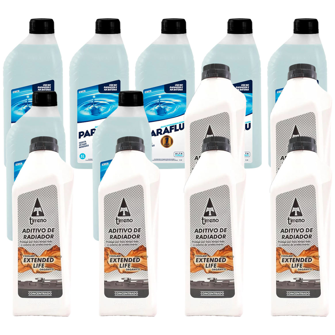 Kit 13 Litros com 6L Aditivo Radiador Laranja + 7L Água - (1)