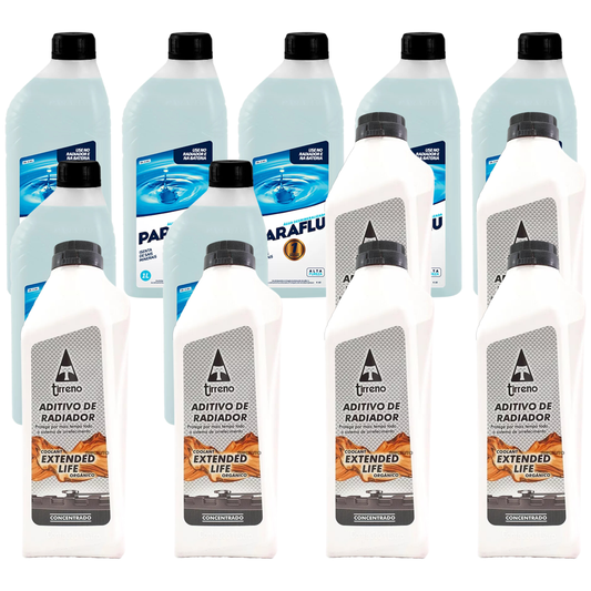 Kit 13 Litros com 6L Aditivo Radiador Laranja + 7L Água - (1)