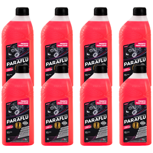 Kit 8 Litros Aditivo Radiador Pronto Para Uso Paraflu Montadora Orgânico Rosa - (1)