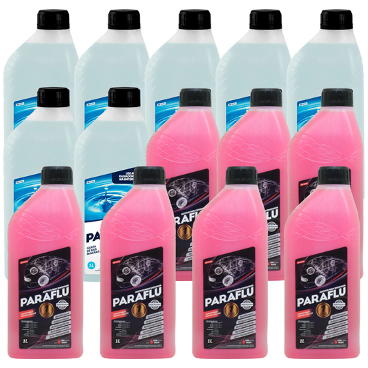 Kit 14 Litros com 7L Aditivo Radiador Rosa + 7L Água - (1)