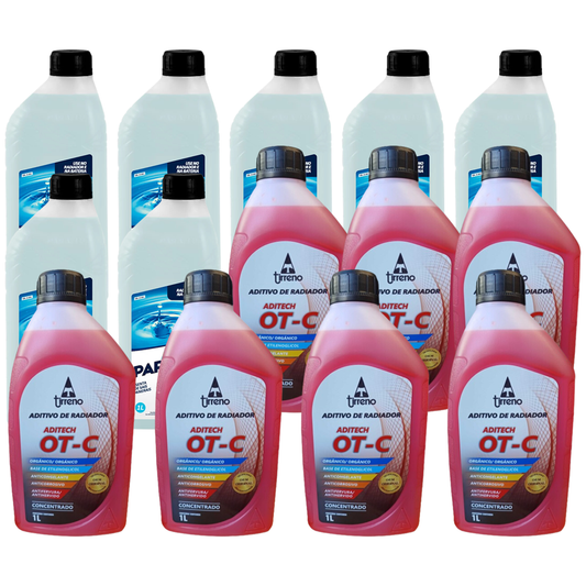 Kit 14 Litros com 7L Aditivo Radiador Laranja + 7L Água - (1)