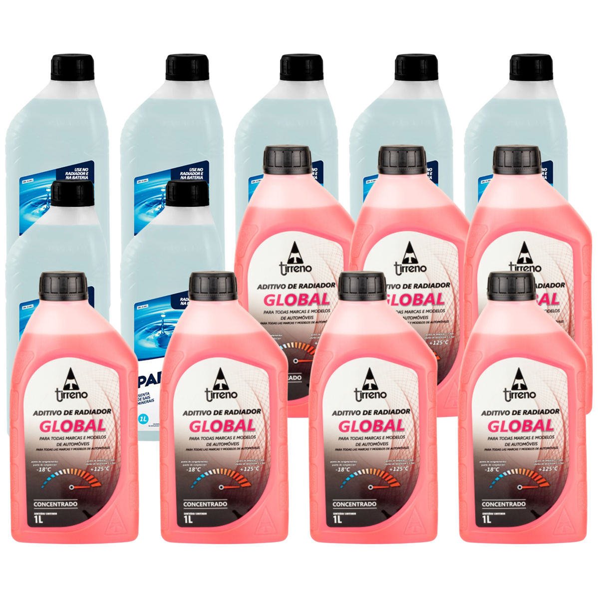 Kit 14 Litros com 7L Aditivo Radiador Rosa + 7L Água - (1)