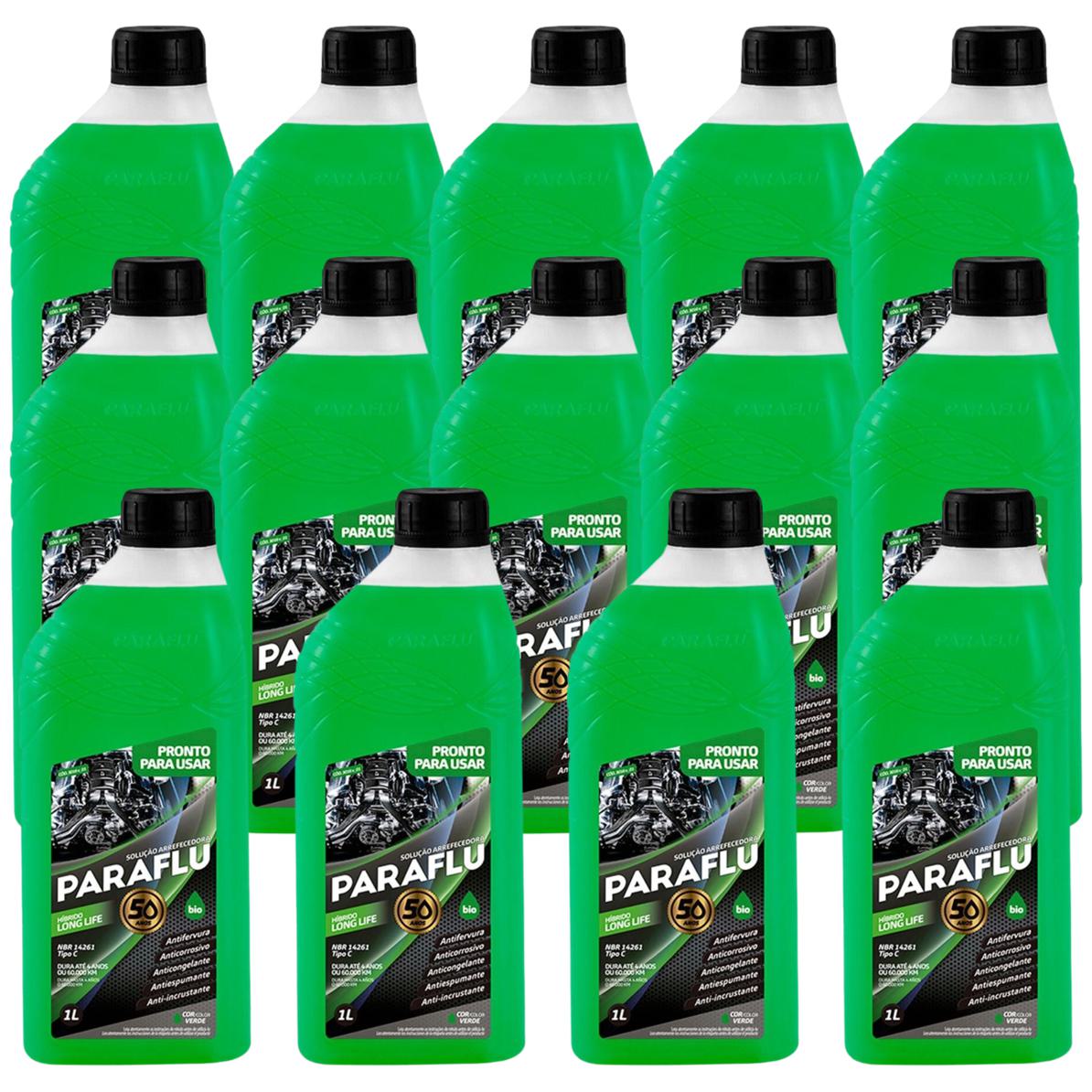Kit 14 Litros Aditivo Radiador Pronto Para Uso Paraflu Bio Híbrido Verde - (1)