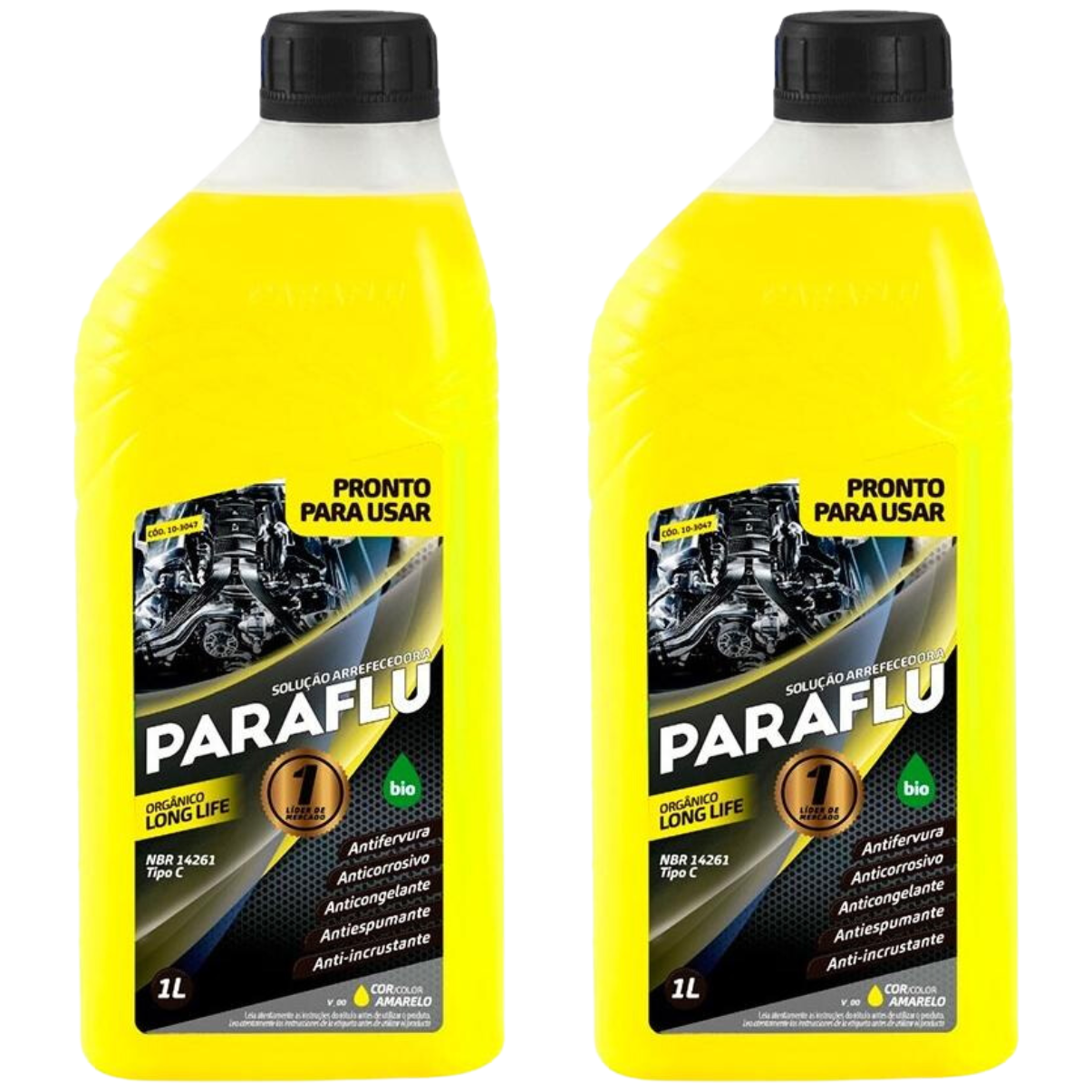 Kit 2 Litros Aditivo Radiador Amarelo Pronto para Uso - (1)