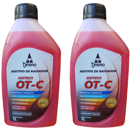 Kit 2 Litros Aditivo Radiador Concentrado Tirreno Orgânico OT-C Laranja - (1)