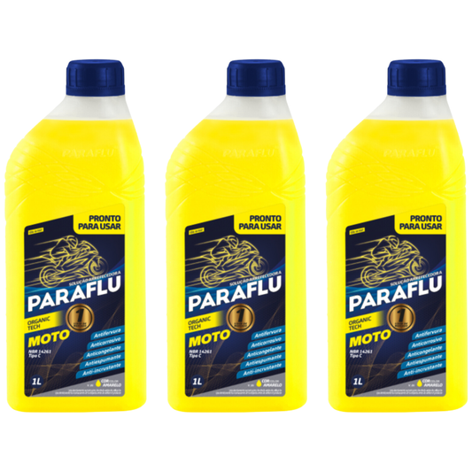 Kit 3 Litros Aditivo Radiador Amarelo Moto Pronto para Uso - (1)