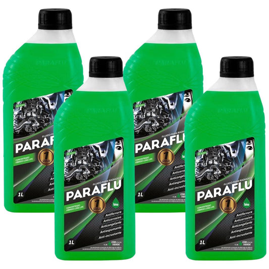 Kit 4 Litros Aditivo Radiador Concentrado Paraflu Bio Híbrido Verde - (1)