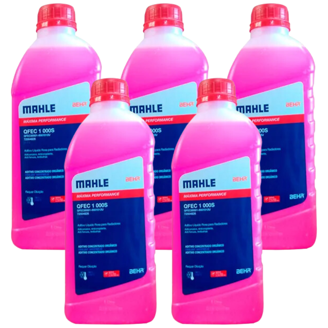 Kit 5 Litros Aditivo Radiador Concentrado Rosa Mahle Berh - (1)