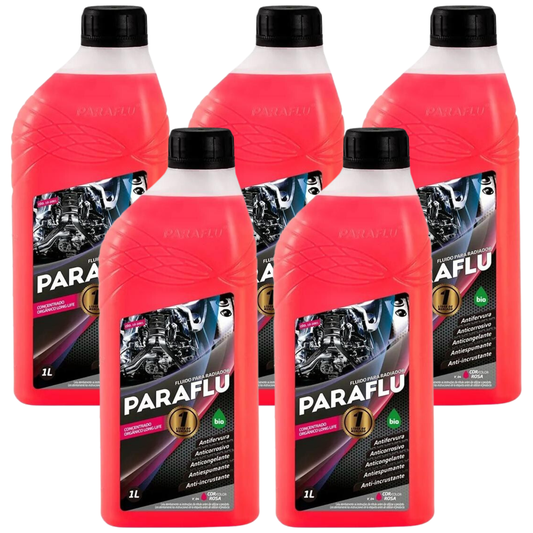 Kit 5 Litros Aditivo Radiador Concentrado Paraflu Bio Orgânico Rosa - (1)