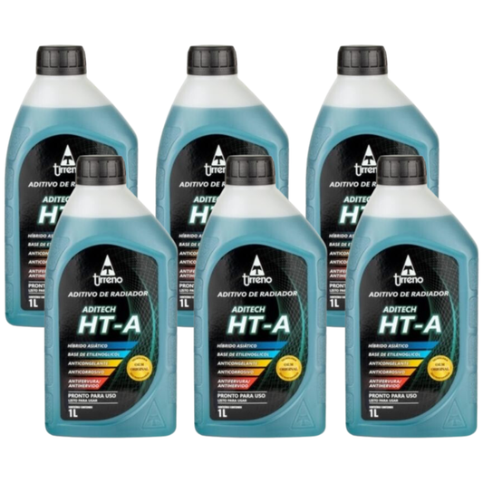 Kit 6 Litros Aditivo Radiador Pronto Para Uso Tirreno Ht-a Híbrido Asiático Azul - (1)