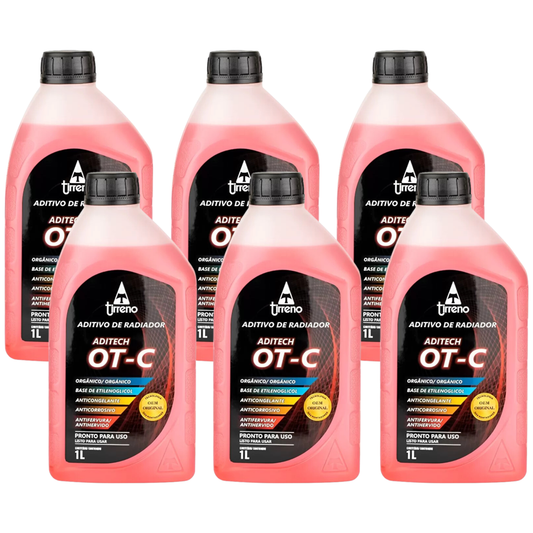 Kit 6 Litros Aditivo Radiador Pronto Para Uso Tirreno Orgânico OT-C Laranja - (1)
