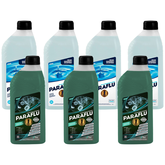 Kit 7 Litros com 3L Aditivo Radiador Verde + 4L Água - (1)