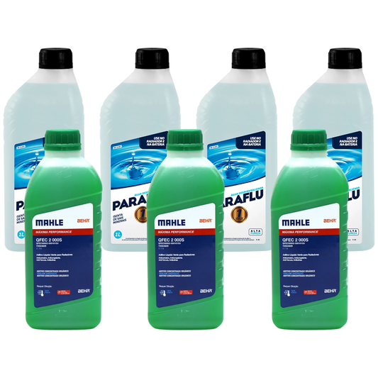 Kit 7 Litros com 3L Aditivo Radiador Verde Mahle + 4L Água - (1)
