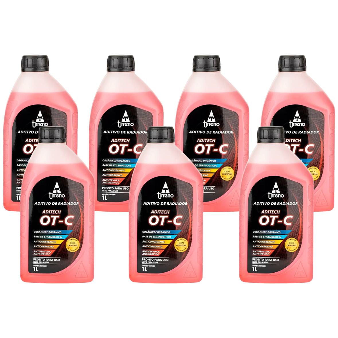 Kit 7 Litros Aditivo Radiador Pronto Para Uso Tirreno Orgânico OT-C Laranja - (1)