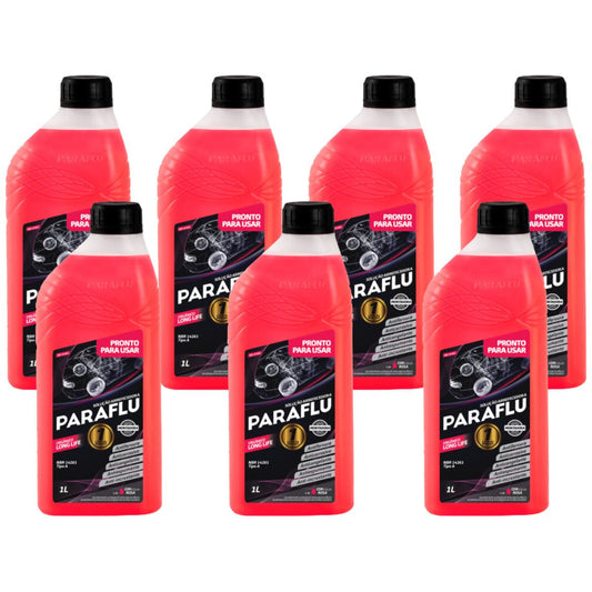 Kit 7 Litros Aditivo Radiador Pronto Para Uso Paraflu Montadora Orgânico Rosa - (1)