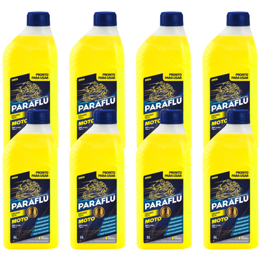 Kit 8 Litros Aditivo Radiador Amarelo Moto Pronto para Uso - (1)