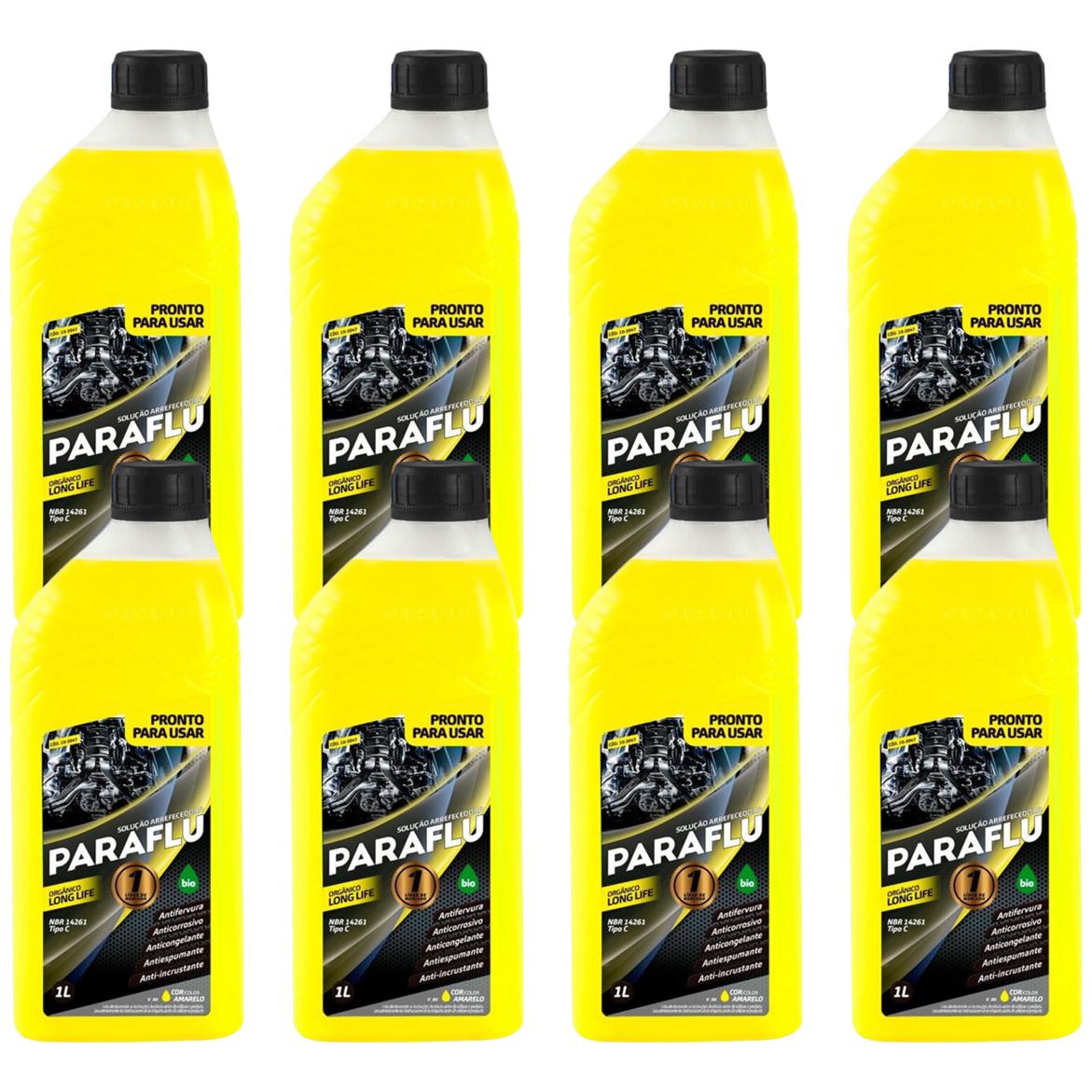Kit 8 Litros Aditivo Radiador Pronto Para Uso Paraflu Bio Orgânico Amarelo - (1)