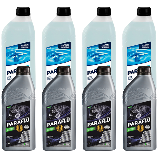 Kit 8 Litros com 4L Aditivo Radiador Verde + 4L Água - (1)