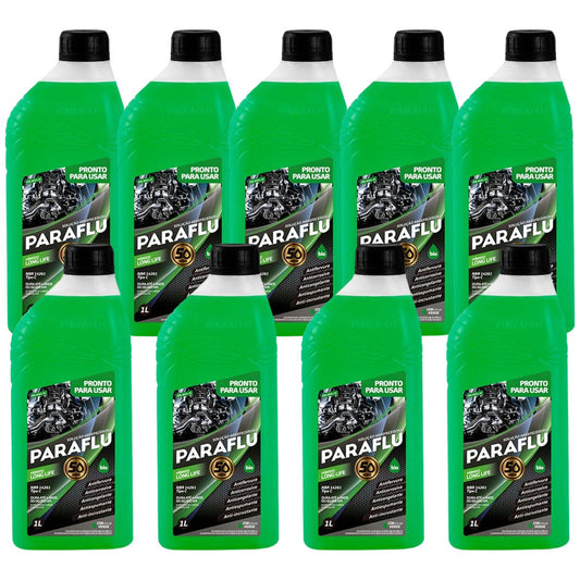 Kit 9 Litros Aditivo Radiador Pronto Para Uso Paraflu Bio Híbrido Verde - (1)