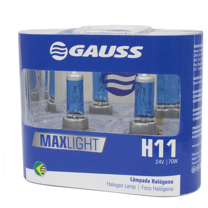 Lâmpada Halogena H11 24V 70W Bba2 Max Light - Gauss - GL131H11 - (2)