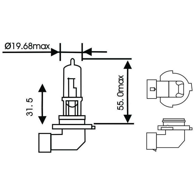 Lâmpada Halogena Hb3 12V 60W Bba2 Max Light - Gauss - GL97HB3 - (3)