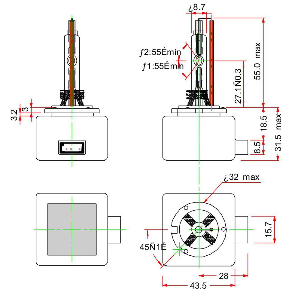 Lâmpada Xenon D1S 85V 35W C1 Pk32D-2 - Gauss - GL145D1S - (3)