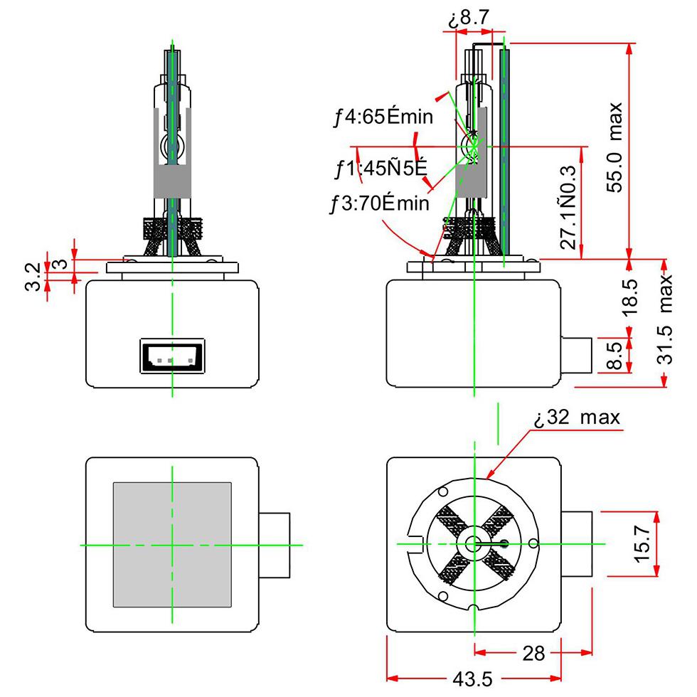 Lâmpada Xenon D3R 42V 35W C1 Pk32D-6 - Gauss - GL159D3R - (3)