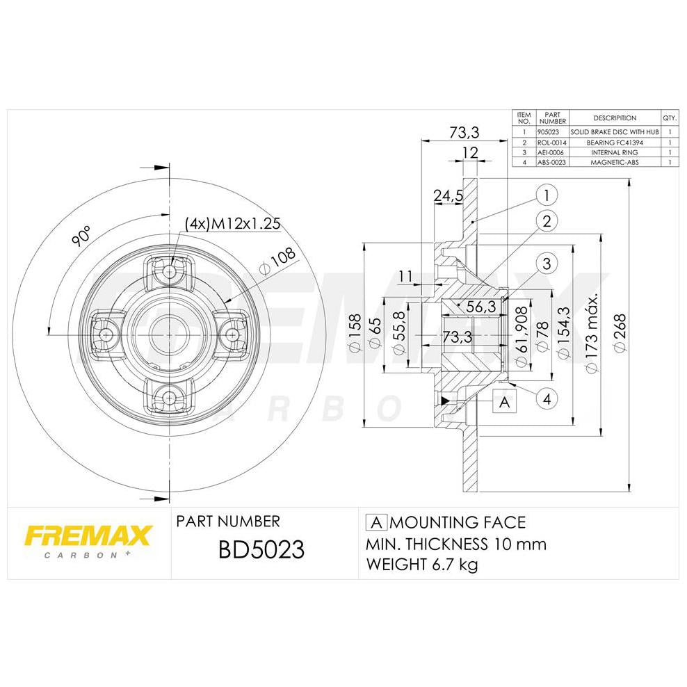 Par de Discos de Freio Sólido Traseiro - Fremax - BD5023KT - (2)