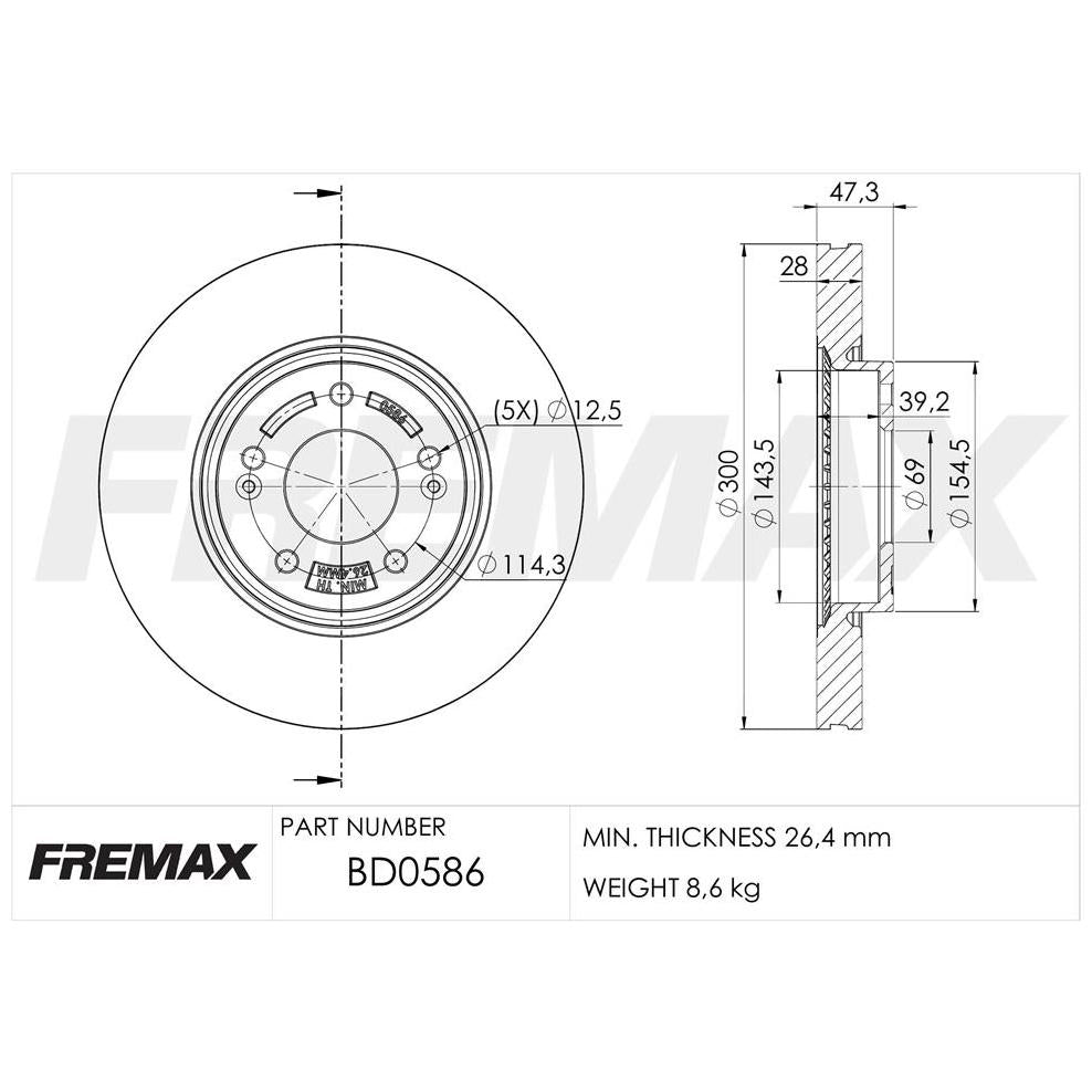 Par de Discos de Freio Ventilado Dianteiro - Fremax - BD0586 - (2)