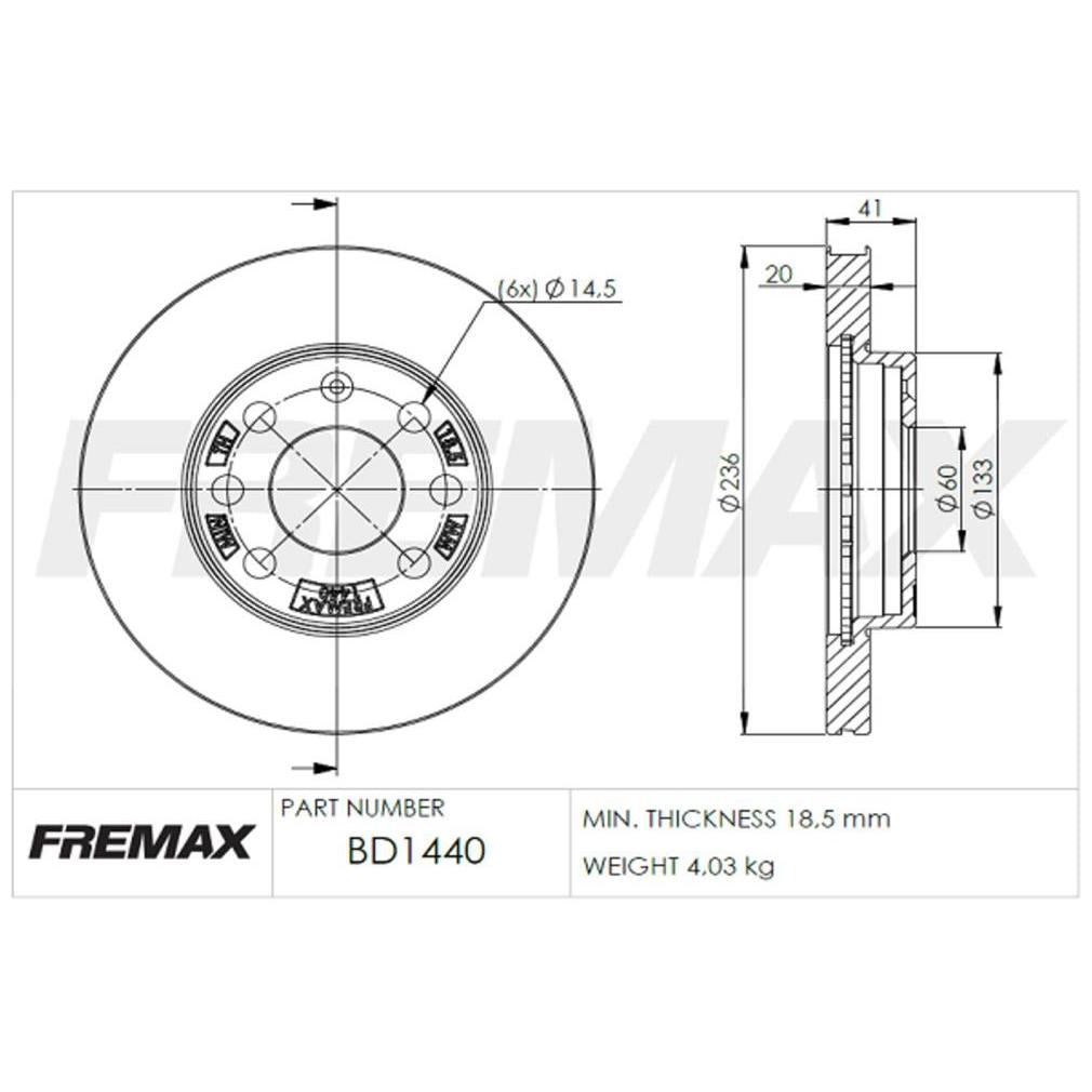 Par de Discos de Freio Ventilado Dianteiro - Fremax - BD1440 - (2)