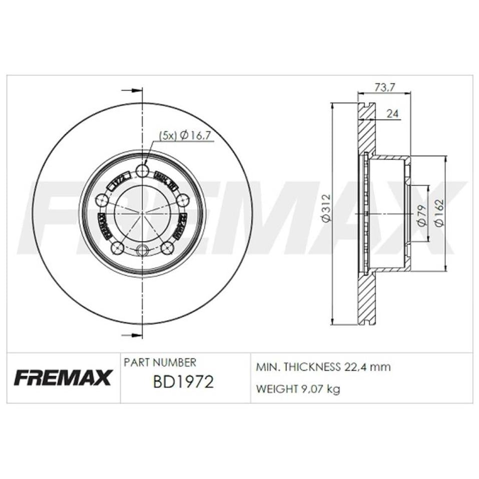 Par de Discos de Freio Ventilado Dianteiro - Fremax - BD1972 - (2)