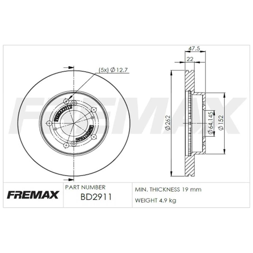 Par de Discos de Freio Ventilado Dianteiro - Fremax - BD2911 - (2)