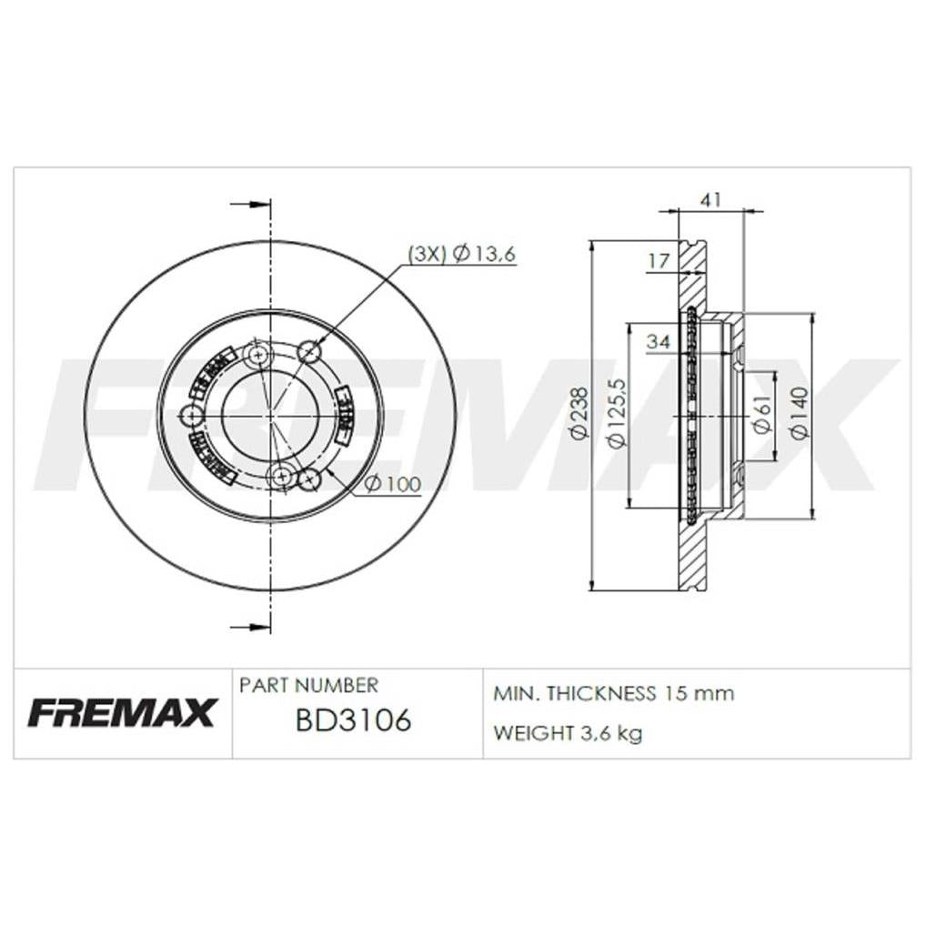 Par de Discos de Freio Ventilado Dianteiro - Fremax - BD3106 - (2)