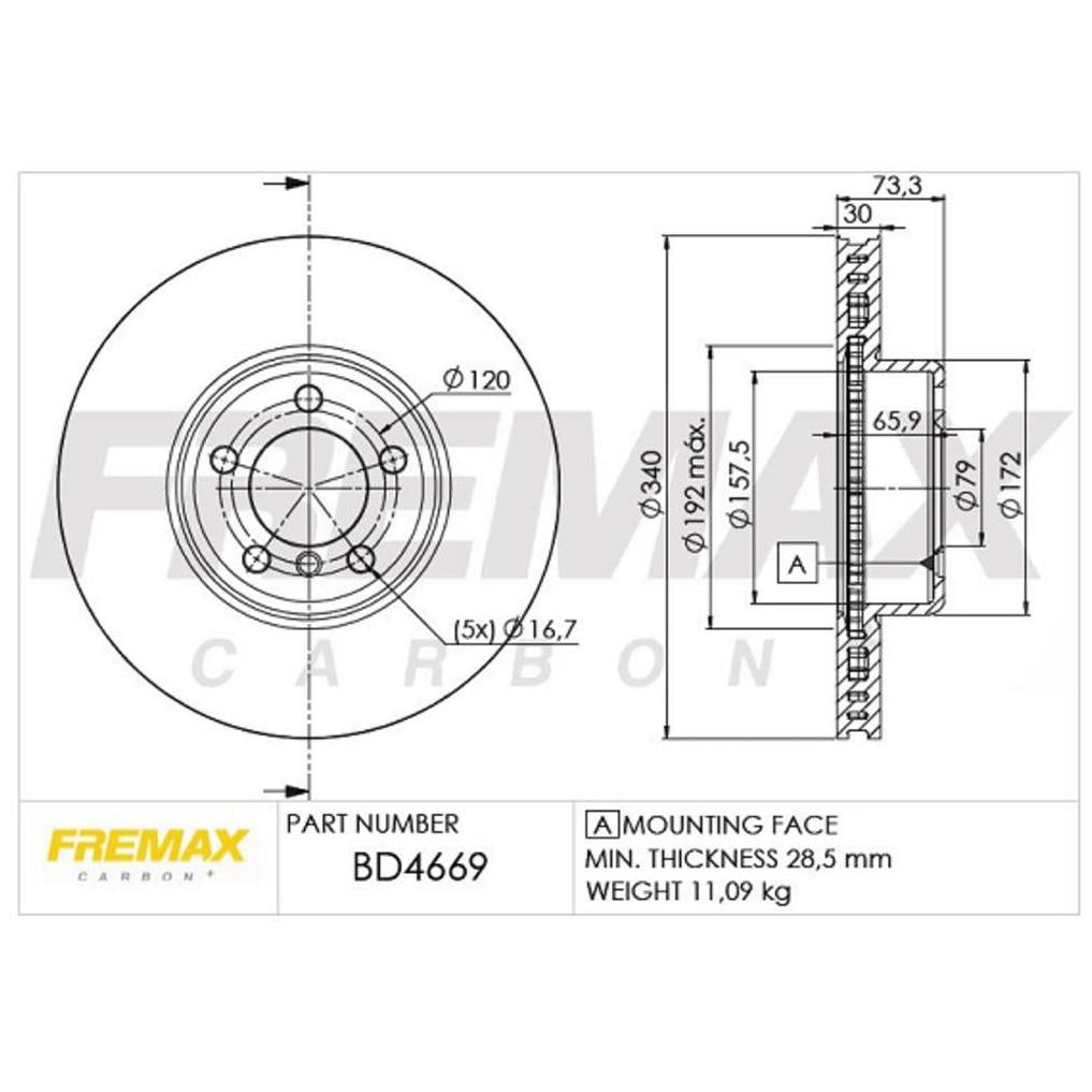 Disco de Freio Dianteiro 1 Unidade - Fremax - BD4669 - (2)