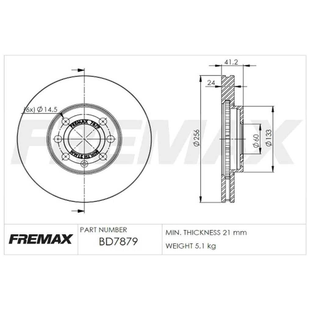 Par de Discos de Freio Ventilado Dianteiro - Fremax - BD7879 - (2)