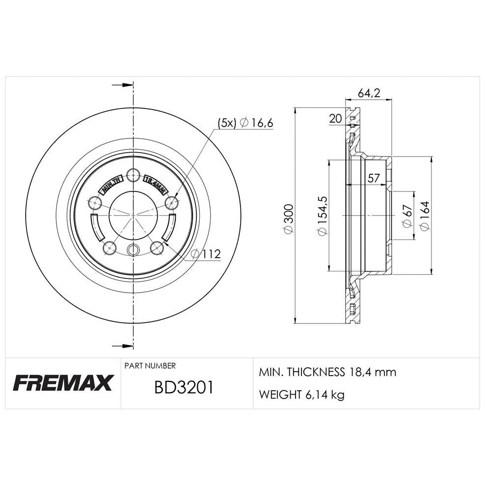 Par de Discos de Freio Ventilado Traseiro - Fremax - BD3201 - (2)