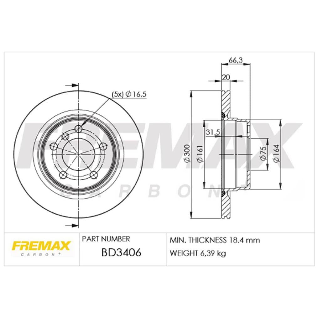 Par de Discos de Freio Ventilado Traseiro - Fremax - BD3406 - (2)