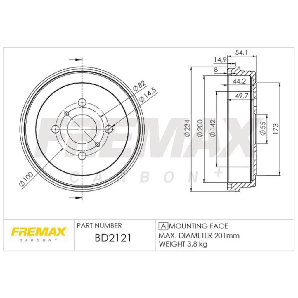 Par de Tambor de Freio Traseiro - Fremax - BD2121 - (2)