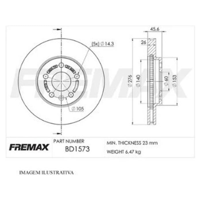 Par Disco Freio Dianteiro Tracker 1.0 1.2 12V 2020 2022 - Fremax - 901573 - (3)