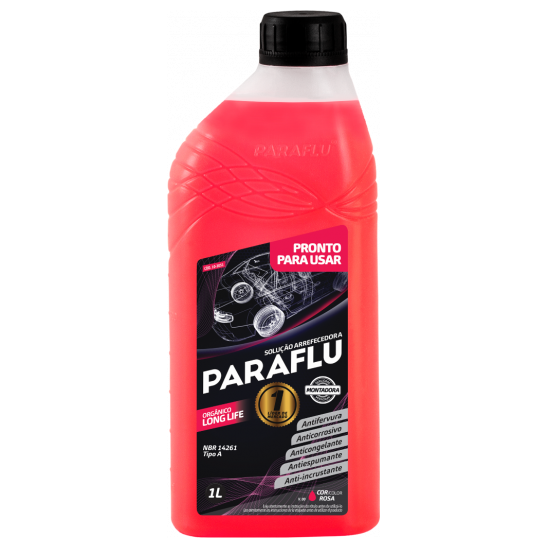 Kit 10 Litros Aditivo Radiador Pronto Para Uso Paraflu Montadora Orgânico Rosa - (2)