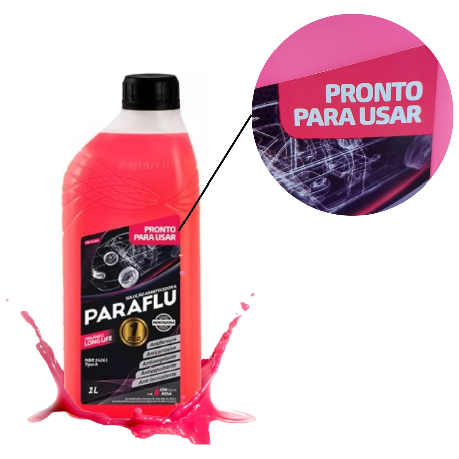 Kit 3 Litros Aditivo Radiador Rosa Pronto para Uso - (4)